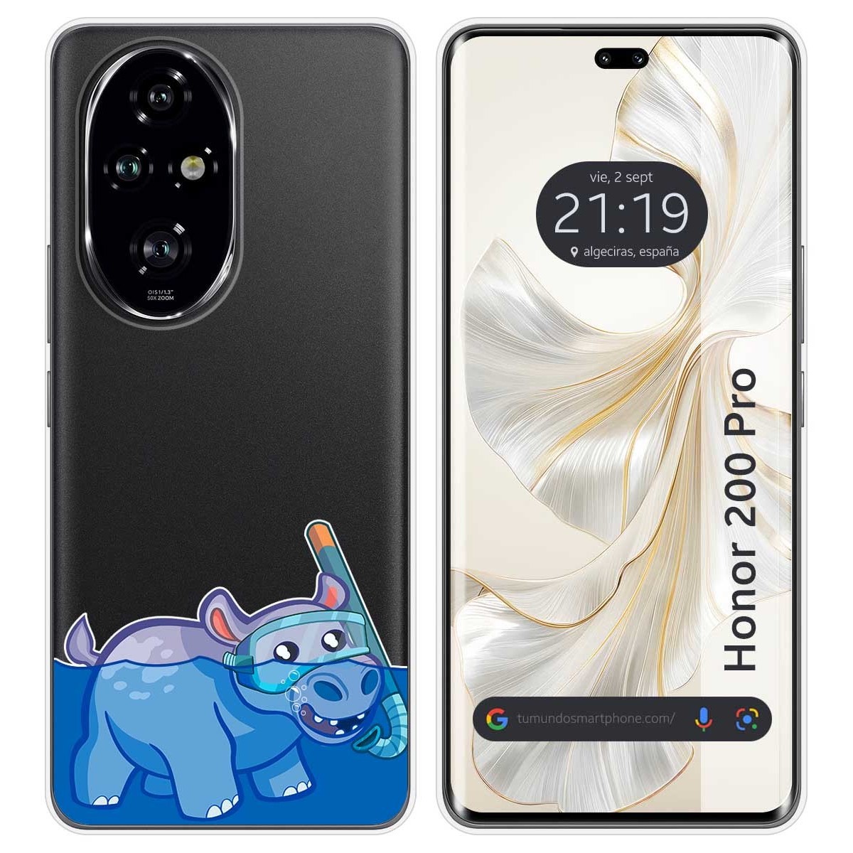 Funda Silicona Transparente para Huawei Honor 200 Pro 5G diseño Hipo Dibujos