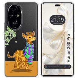 Funda Silicona Transparente para Huawei Honor 200 Pro 5G diseño Jirafa Dibujos