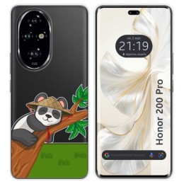 Funda Silicona Transparente para Huawei Honor 200 Pro 5G diseño Panda Dibujos