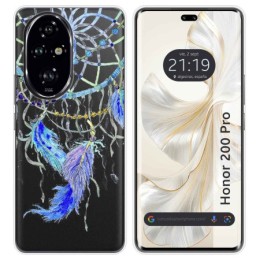 Funda Silicona Transparente para Huawei Honor 200 Pro 5G diseño Plumas Dibujos