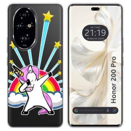 Funda Silicona Transparente para Huawei Honor 200 Pro 5G diseño Unicornio Dibujos