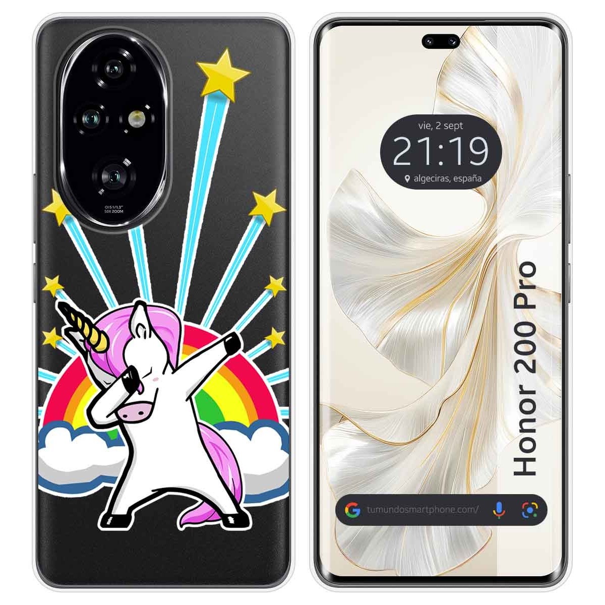 Funda Silicona Transparente para Huawei Honor 200 Pro 5G diseño Unicornio Dibujos