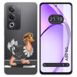 Funda Silicona Transparente para Oppo A80 5G diseño Avestruz Dibujos