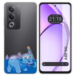 Funda Silicona Transparente para Oppo A80 5G diseño Hipo Dibujos