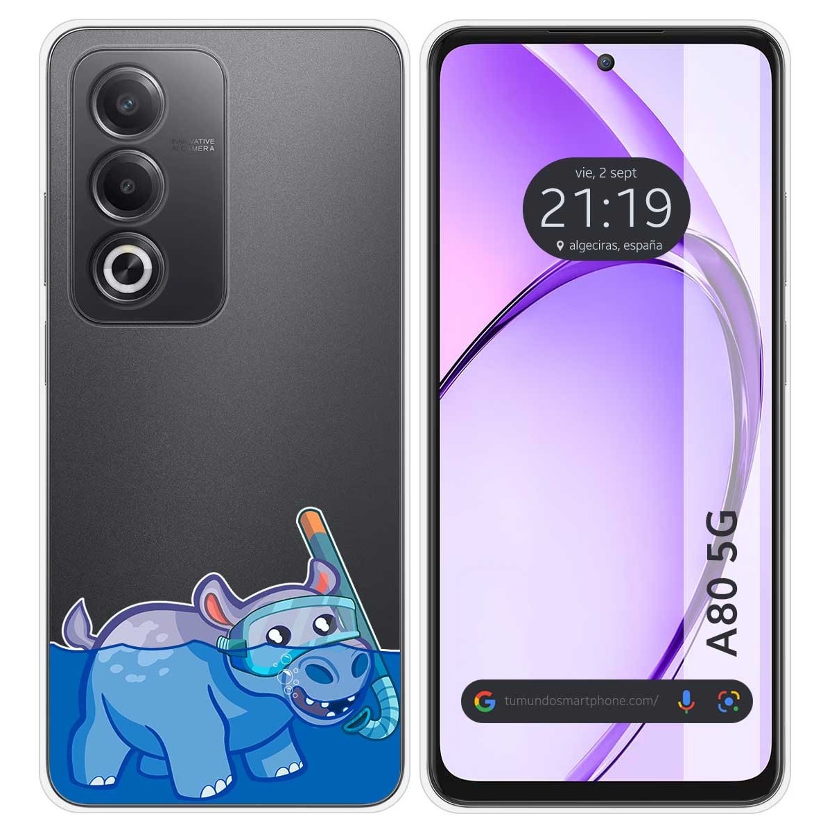 Funda Silicona Transparente para Oppo A80 5G diseño Hipo Dibujos