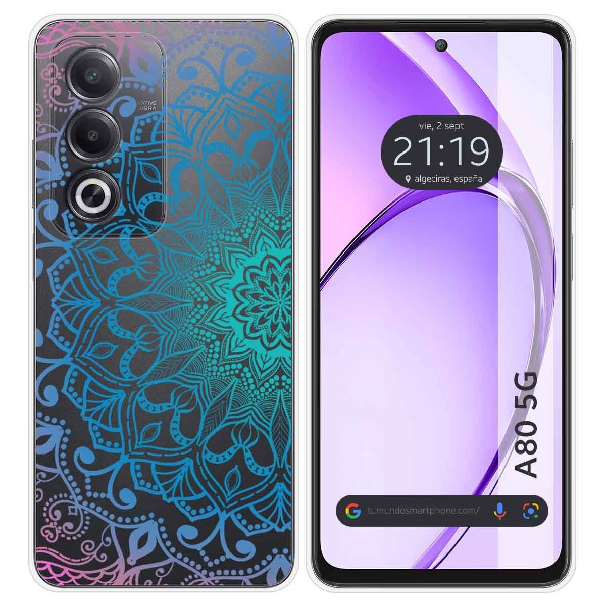 Funda Silicona Transparente para Oppo A80 5G diseño Mandala Dibujos