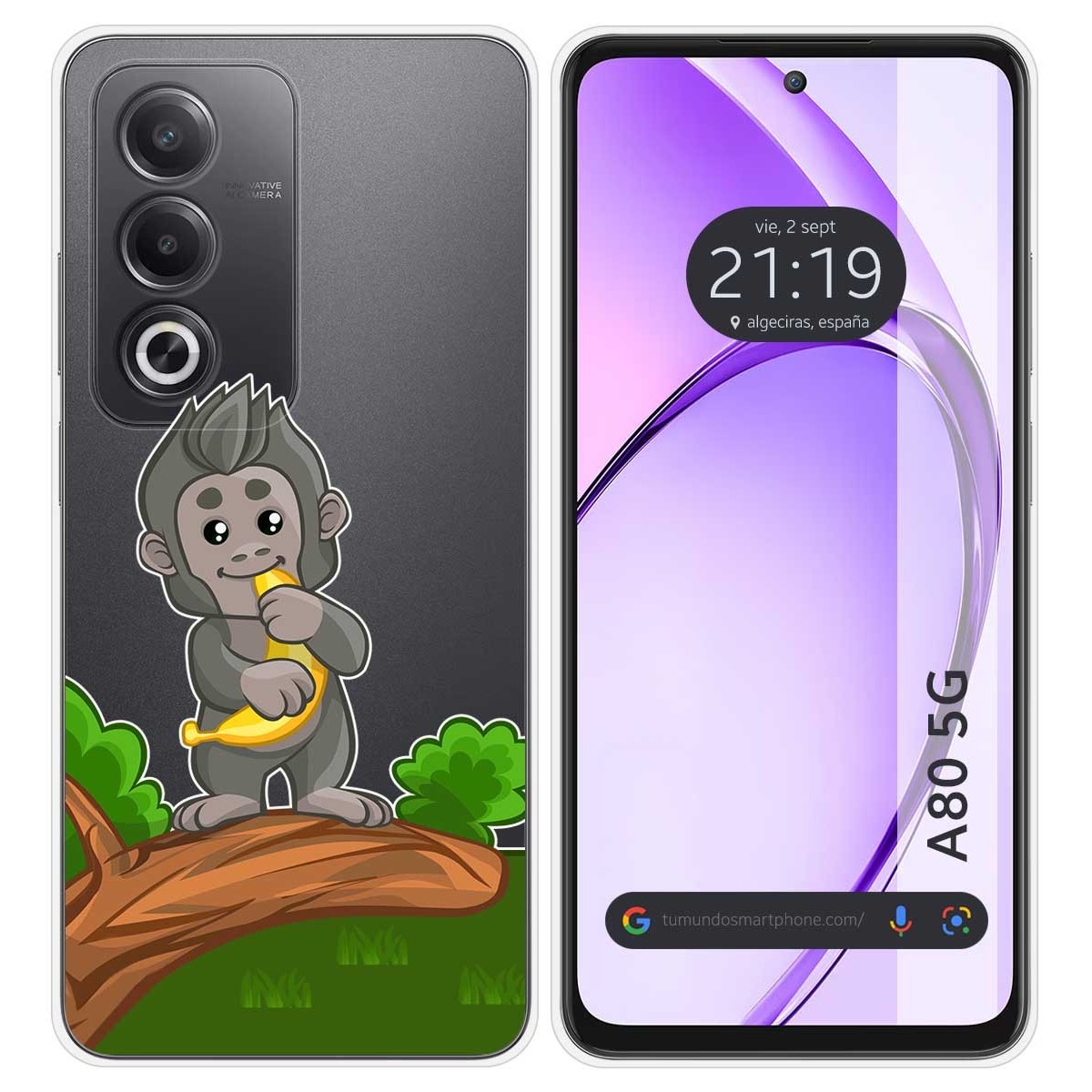 Funda Silicona Transparente para Oppo A80 5G diseño Mono Dibujos