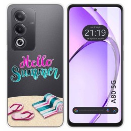 Funda Silicona Transparente para Oppo A80 5G diseño Summer Dibujos