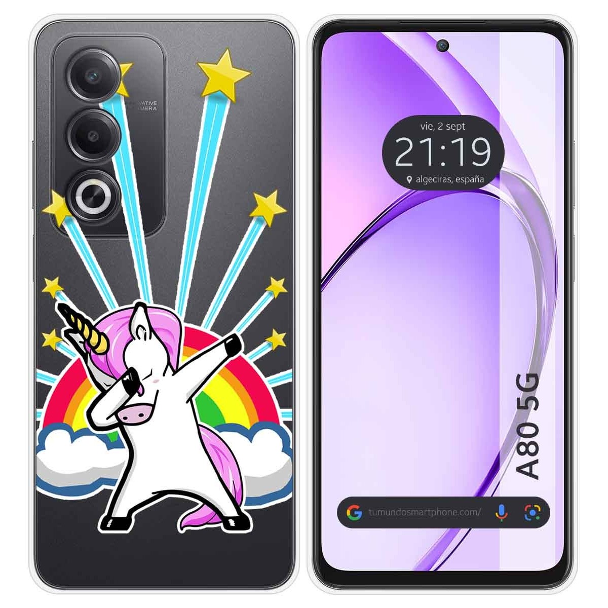 Funda Silicona Transparente para Oppo A80 5G diseño Unicornio Dibujos