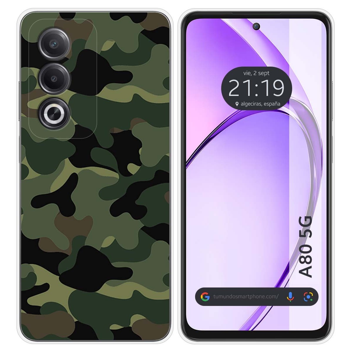 Funda Silicona para Oppo A80 5G diseño Camuflaje Dibujos