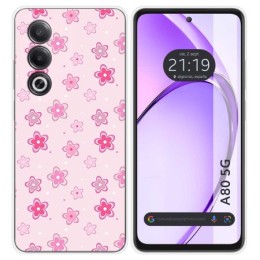 Funda Silicona para Oppo A80 5G diseño Flores Dibujos