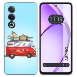 Funda Silicona para Oppo A80 5G diseño Furgoneta Dibujos