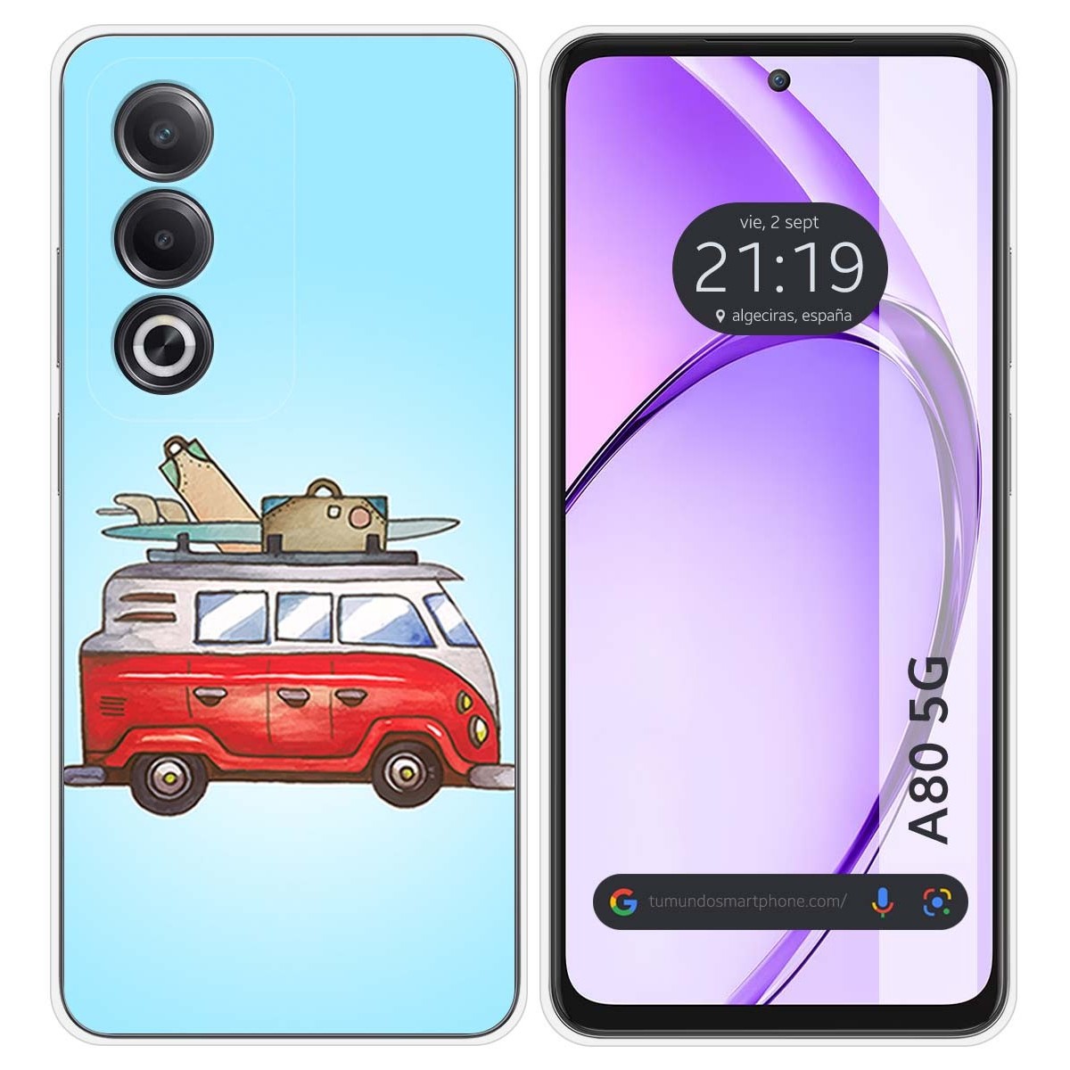 Funda Silicona para Oppo A80 5G diseño Furgoneta Dibujos