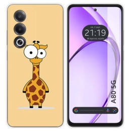 Funda Silicona para Oppo A80 5G diseño Jirafa Dibujos