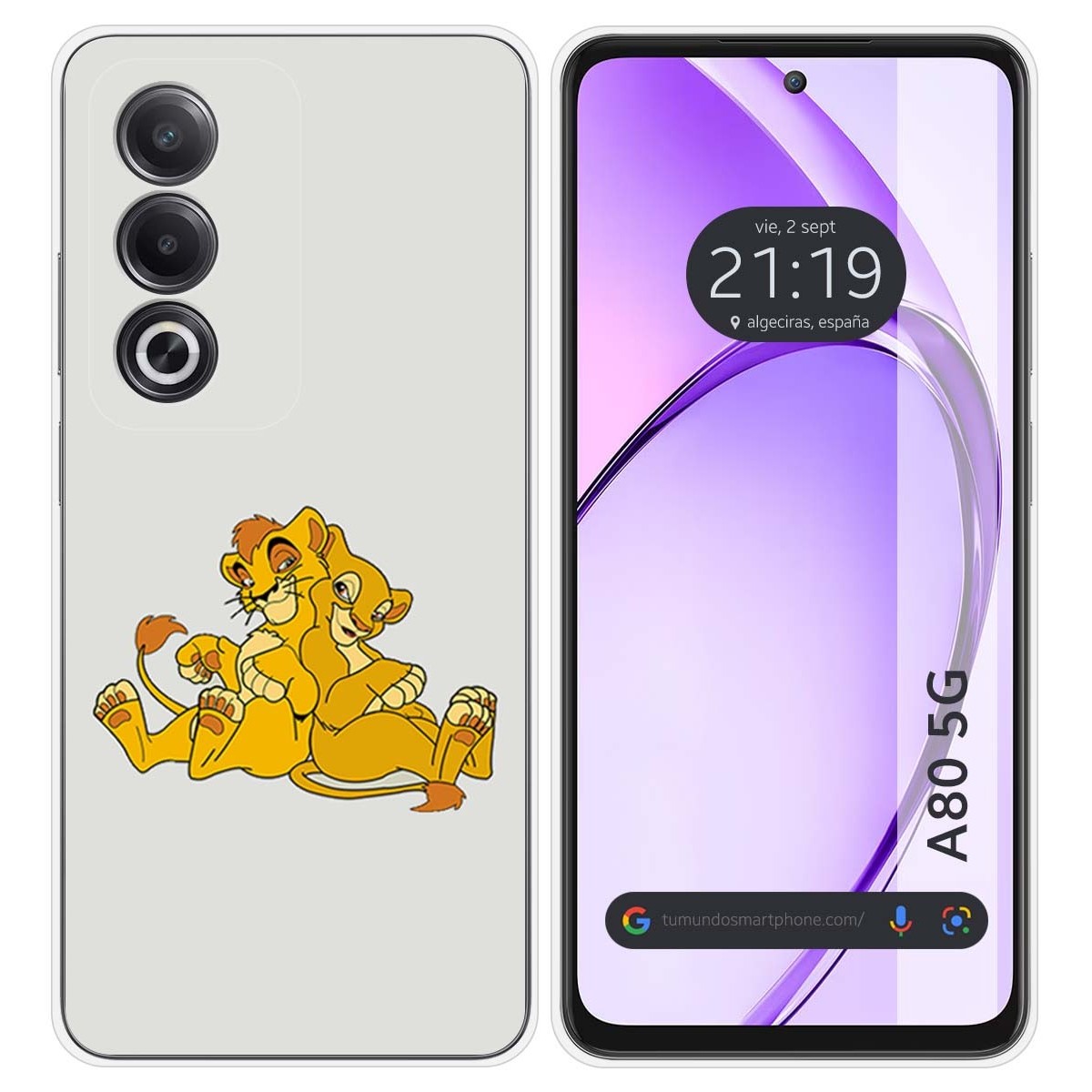 Funda Silicona para Oppo A80 5G diseño Leones Dibujos