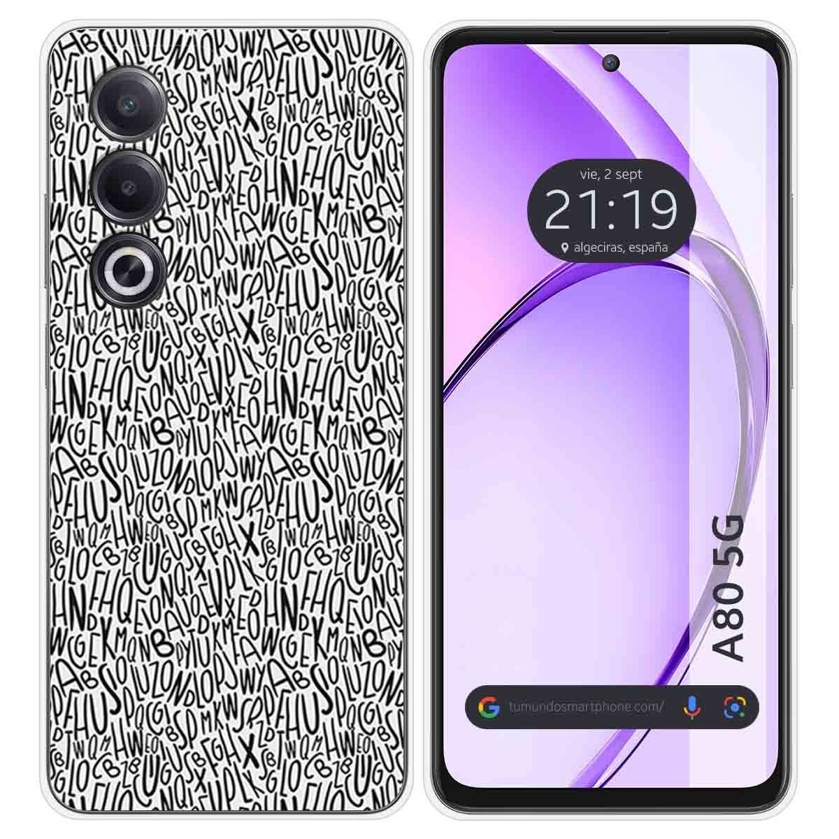 Funda Silicona para Oppo A80 5G diseño Letras Dibujos