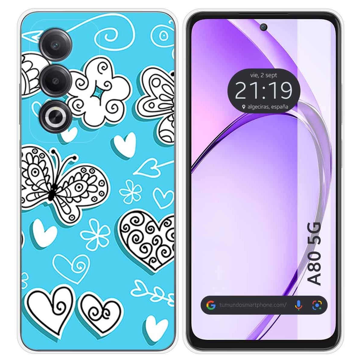 Funda Silicona para Oppo A80 5G diseño Mariposas Dibujos