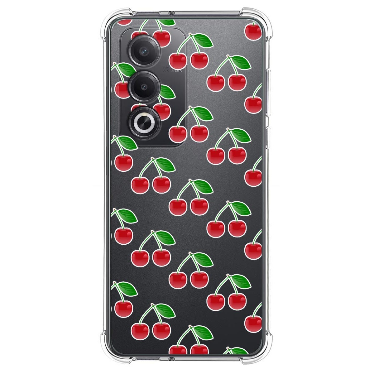 Funda Silicona Antigolpes para Oppo A80 5G diseño Cerezas Dibujos