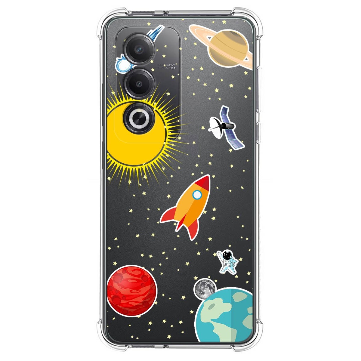 Funda Silicona Antigolpes para Oppo A80 5G diseño Espacio Dibujos