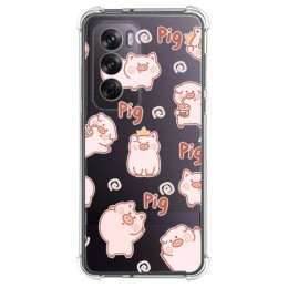 Funda Silicona Antigolpes para Oppo Reno 12 Pro 5G diseño Cerdos Dibujos