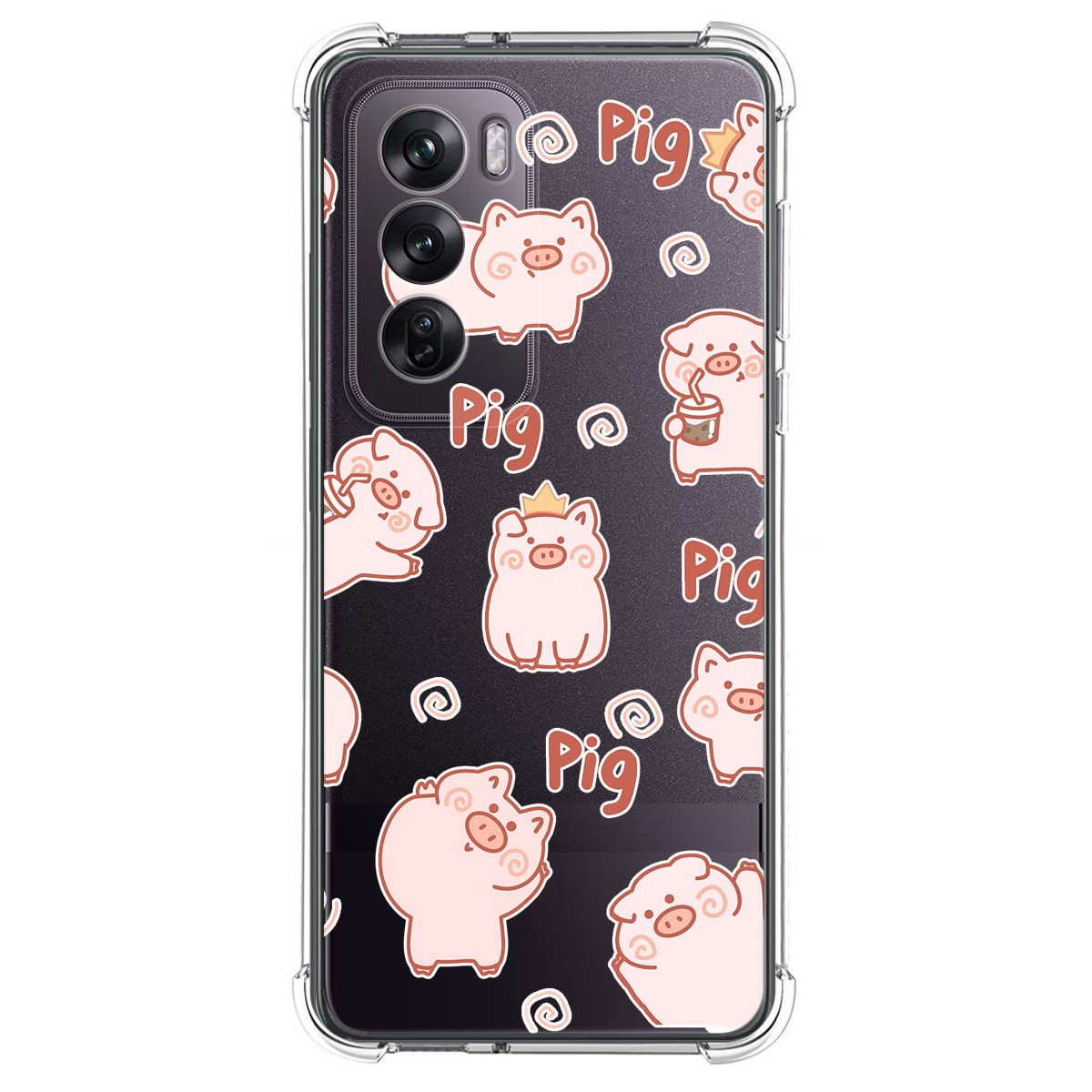 Funda Silicona Antigolpes para Oppo Reno 12 Pro 5G diseño Cerdos Dibujos