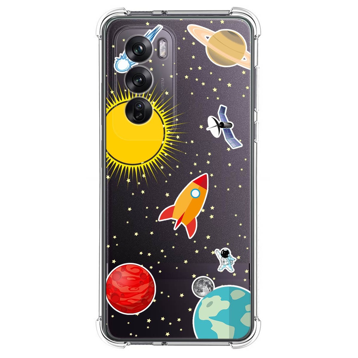 Funda Silicona Antigolpes para Oppo Reno 12 Pro 5G diseño Espacio Dibujos