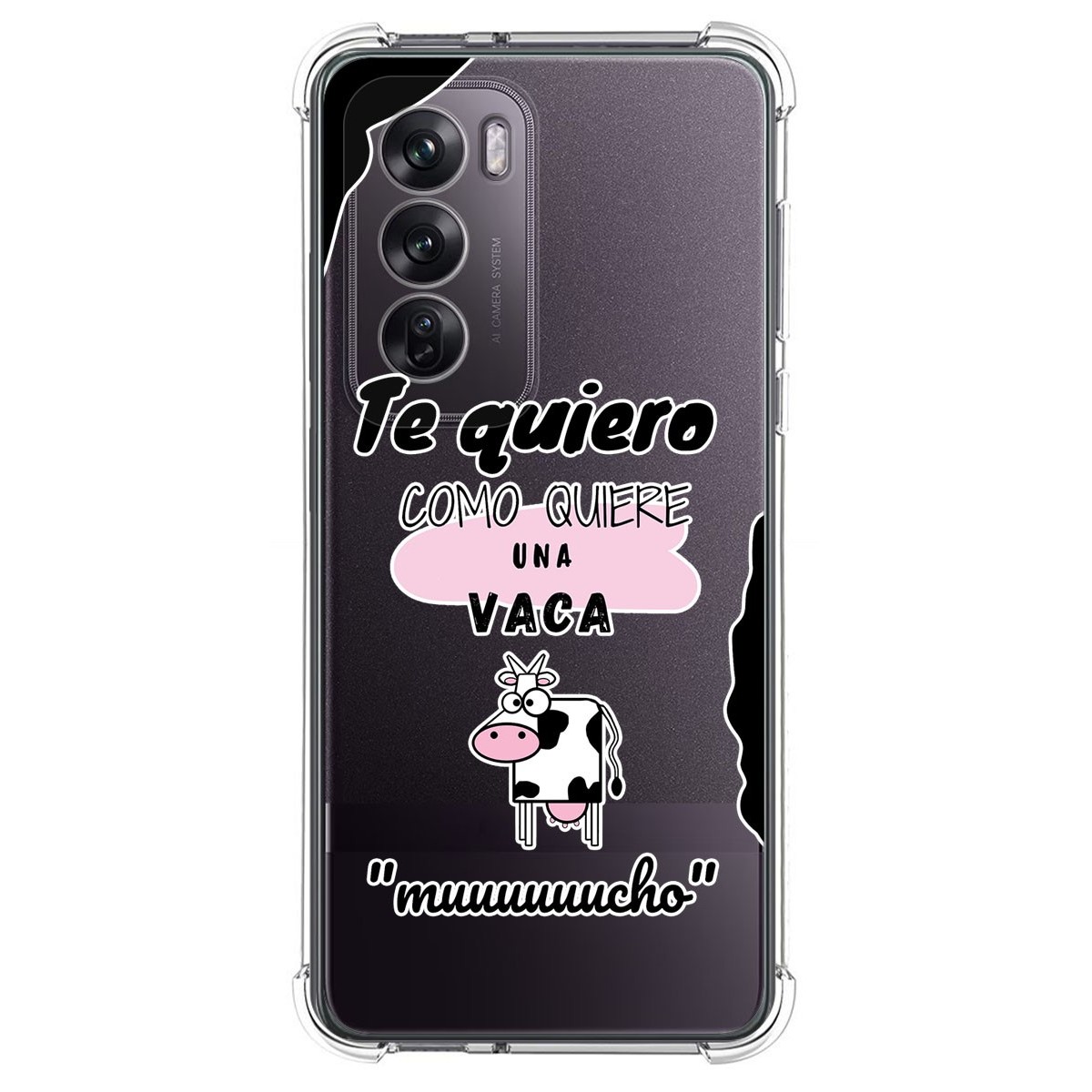 Funda Silicona Antigolpes para Oppo Reno 12 Pro 5G diseño Vaca Dibujos