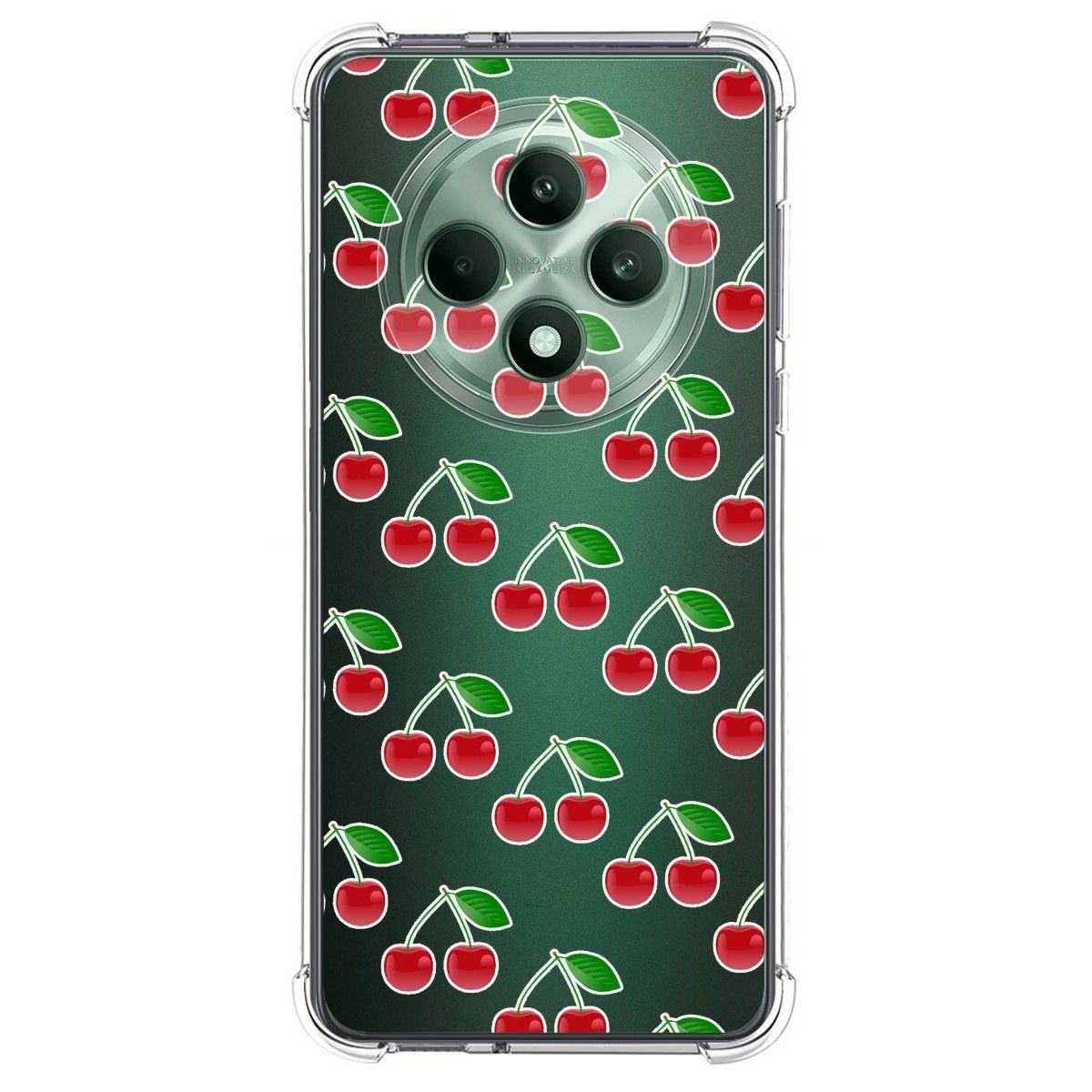 Funda Silicona Antigolpes para Oppo Reno 12FS 4G / 12 FS 5G diseño Cerezas Dibujos