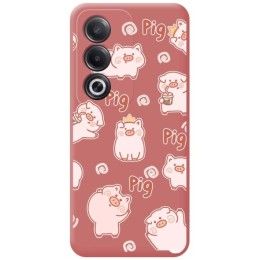 Funda Silicona Líquida Rosa para Oppo A80 5G diseño Cerdos Dibujos