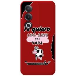 Funda Silicona Líquida Roja para Oppo A80 5G diseño Vaca Dibujos