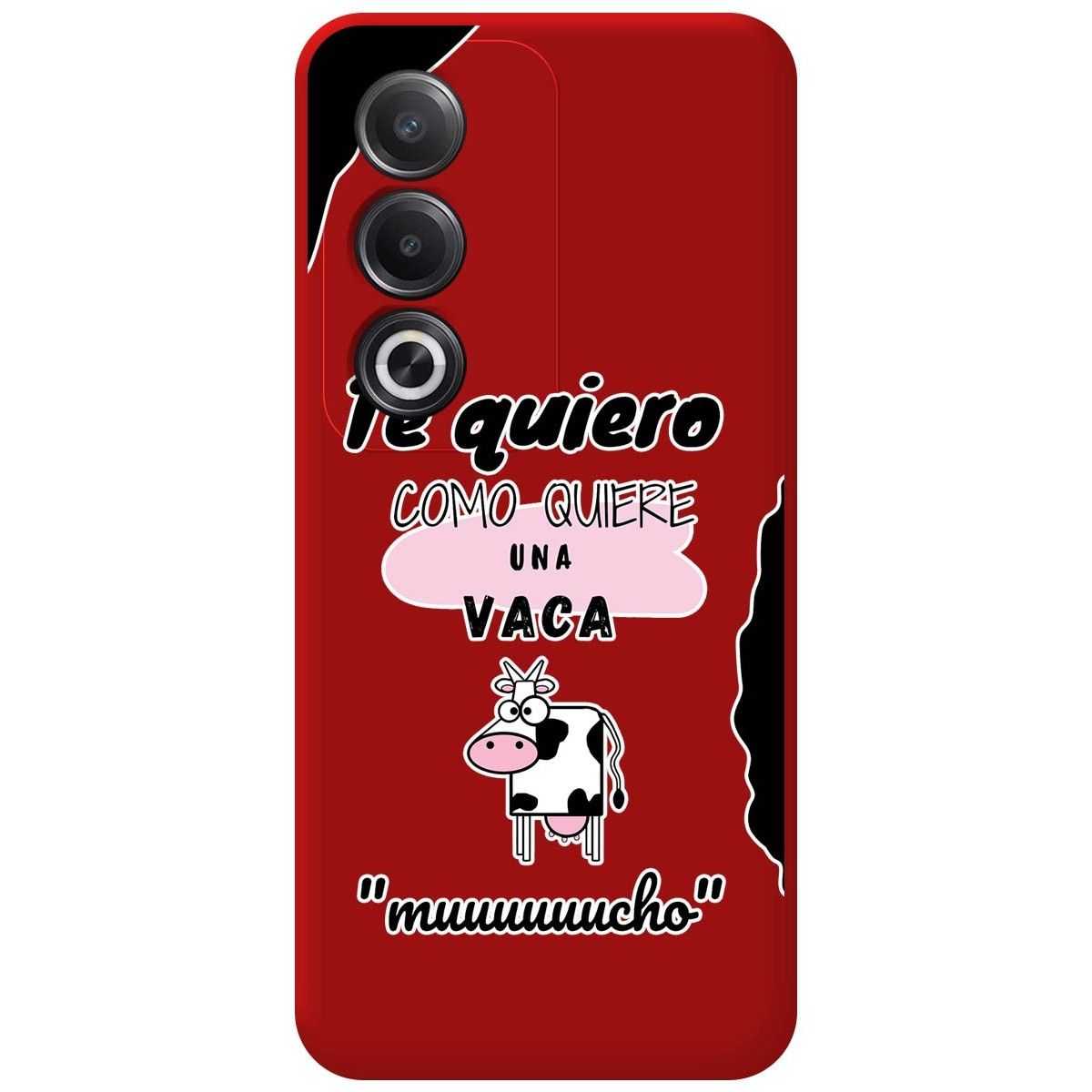 Funda Silicona Líquida Roja para Oppo A80 5G diseño Vaca Dibujos