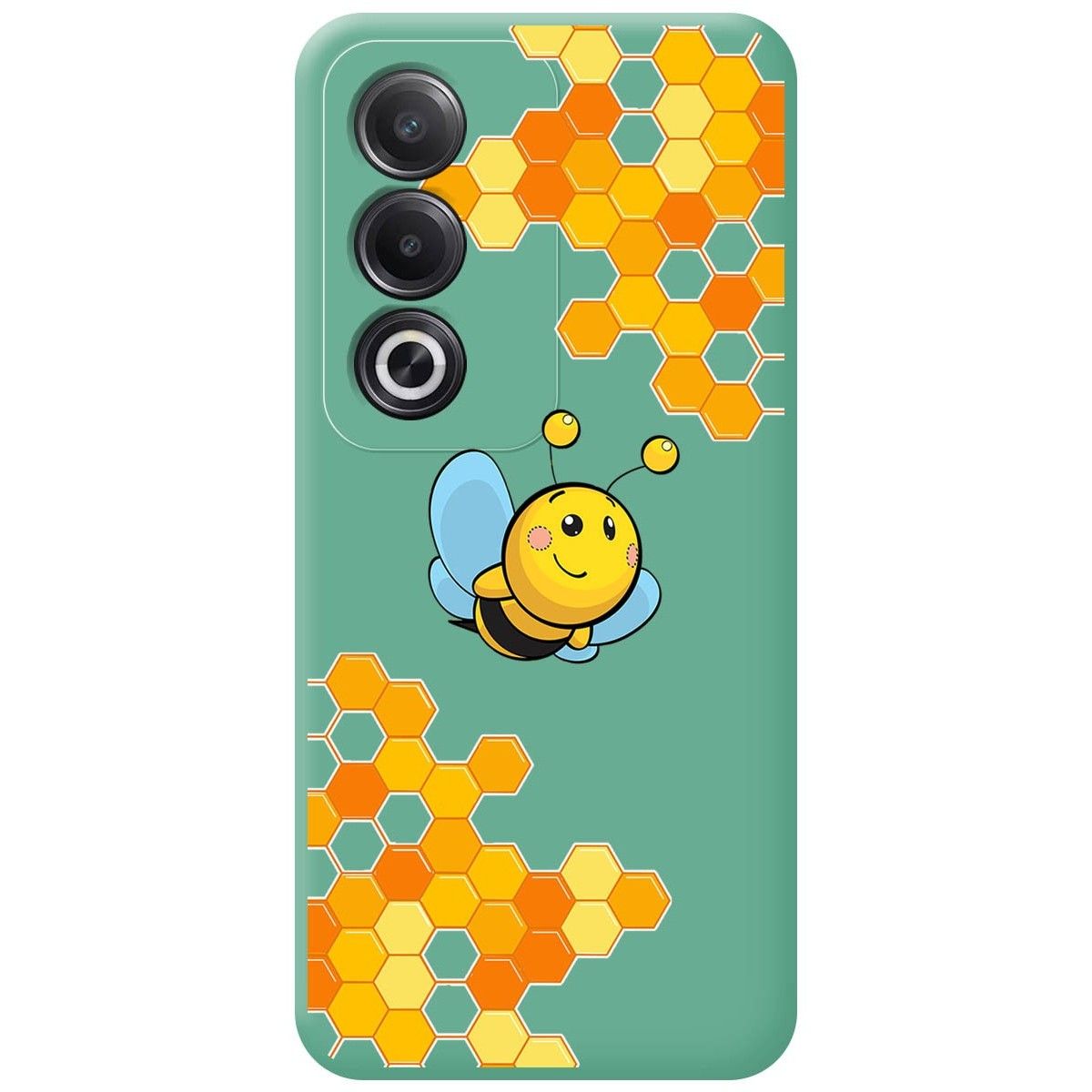 Funda Silicona Líquida Verde para Oppo A80 5G diseño Abeja Dibujos