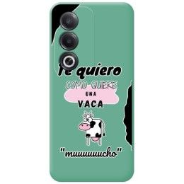 Funda Silicona Líquida Verde para Oppo A80 5G diseño Vaca Dibujos