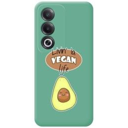 Funda Silicona Líquida Verde para Oppo A80 5G diseño Vegan Life Dibujos