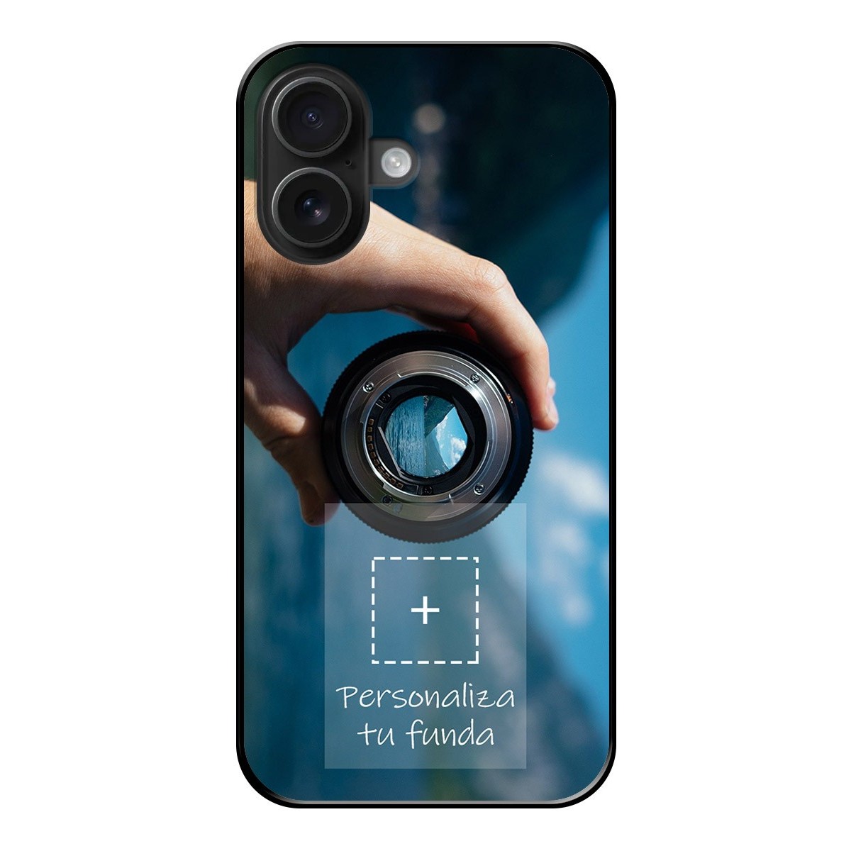 Personaliza tu Funda Silicona Gel Tpu Negra con tu Fotografia para Iphone 16 (6.1) Dibujo Personalizada