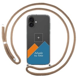 Personaliza tu Funda Colgante Transparente para Iphone 16 Plus (6.7) con Cordon Camel Dibujo Personalizada