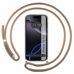 Funda Colgante Transparente para Iphone 16 Pro (6.3) con Cordon Camel