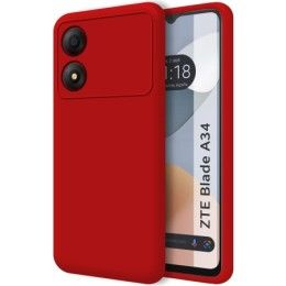 Funda Silicona Líquida Ultra Suave para Zte Blade A34 4G color Roja