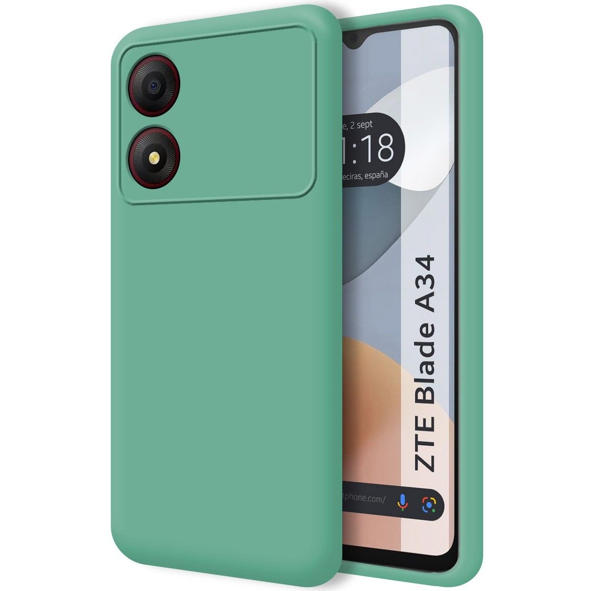 Funda Silicona Líquida Ultra Suave para Zte Blade A34 4G color Verde