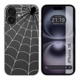 Funda Silicona Transparente para Iphone 16 (6.1) diseño Araña Dibujos