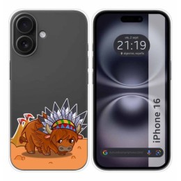 Funda Silicona Transparente para Iphone 16 (6.1) diseño Bufalo Dibujos