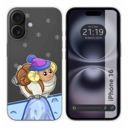 Funda Silicona Transparente para Iphone 16 (6.1) diseño Cabra Dibujos