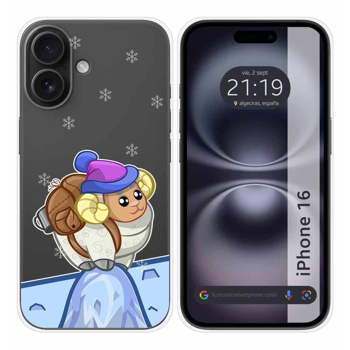 Funda Silicona Transparente para Iphone 16 (6.1) diseño Cabra Dibujos