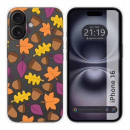 Funda Silicona Transparente para Iphone 16 (6.1) diseño Otoño Dibujos