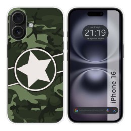 Funda Silicona para Iphone 16 (6.1) diseño Camuflaje 01 Dibujos