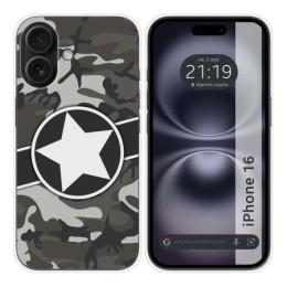 Funda Silicona para Iphone 16 (6.1) diseño Camuflaje 02 Dibujos