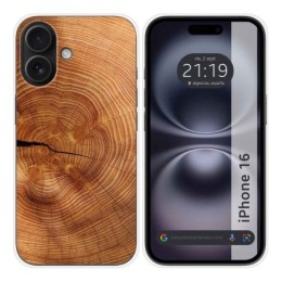 Funda Silicona para Iphone 16 (6.1) diseño Madera 04 Dibujos