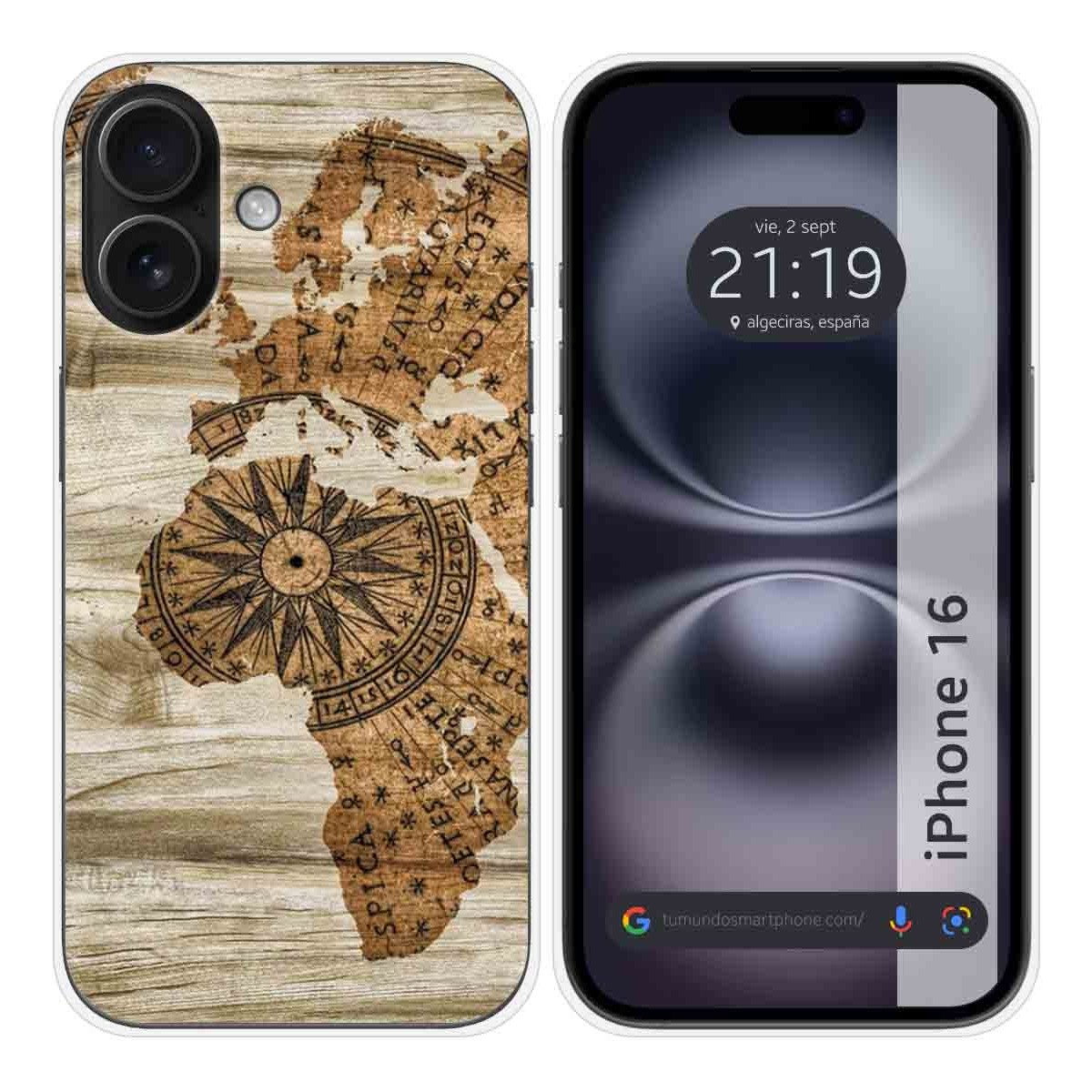 Funda Silicona para Iphone 16 (6.1) diseño Madera 07 Dibujos