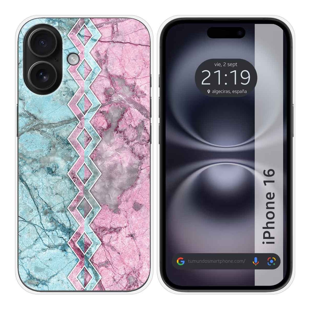 Funda Silicona para Iphone 16 (6.1) diseño Mármol 08 Dibujos