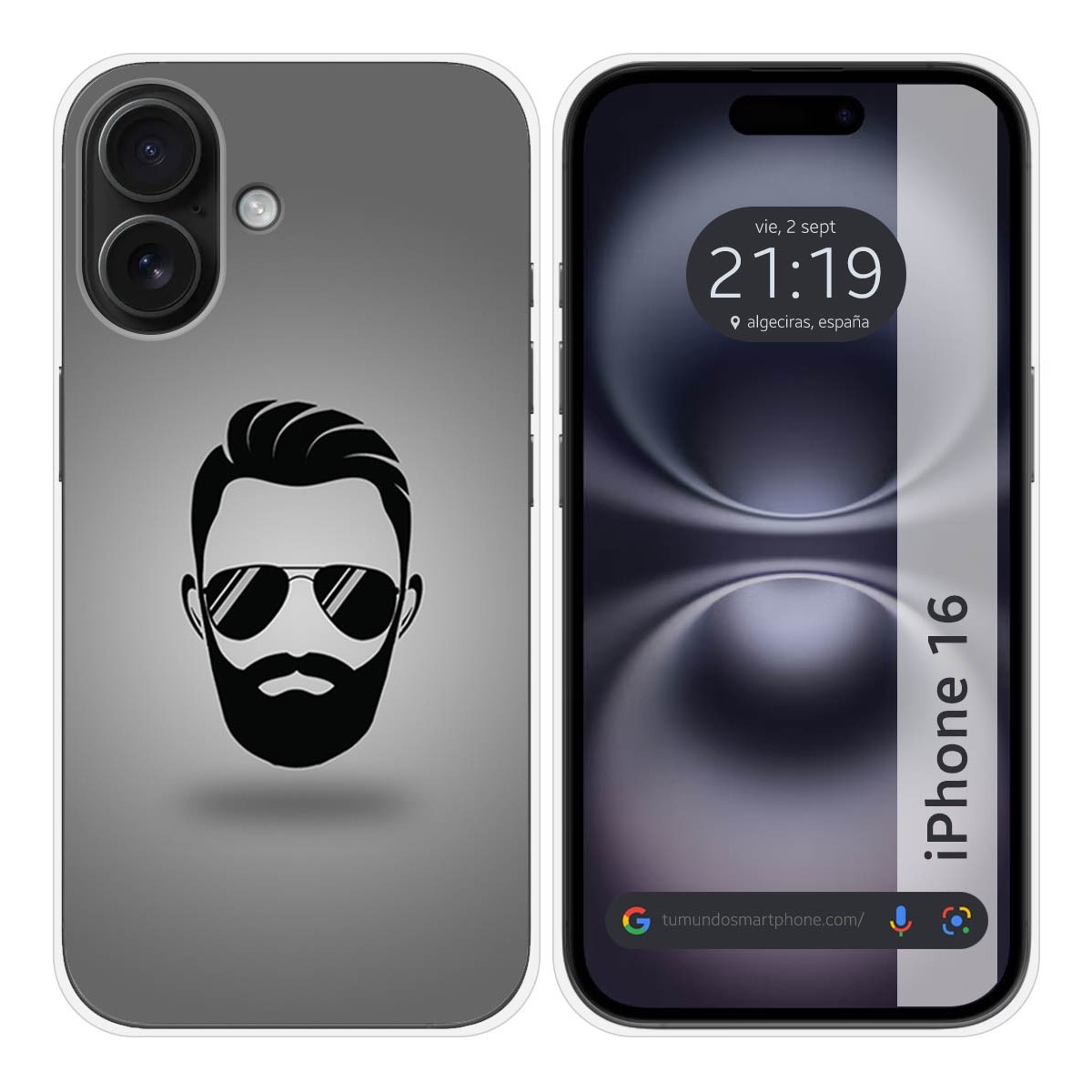 Funda Silicona para Iphone 16 (6.1) diseño Barba Dibujos